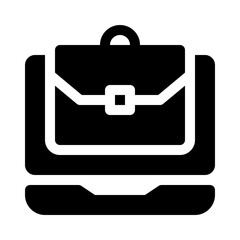 Suitcase with Laptop glyph icon
