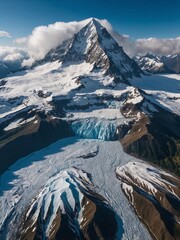 Majestic Glacier-Covered Mountain Peak