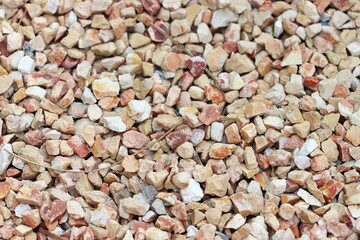 Pebble stones in garden texture background