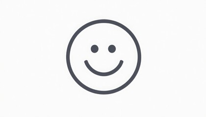Fototapeta premium Smiling Face Icon on White Background Conveying Positivity and Happiness