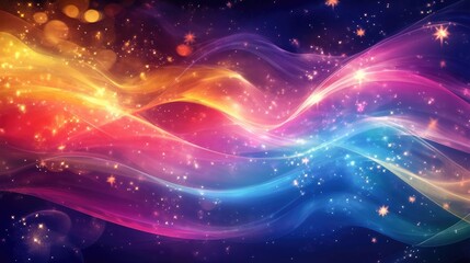 Abstract American Flag with Cosmic Design