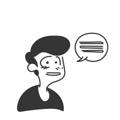 cartoon man talking bubble speech doodle