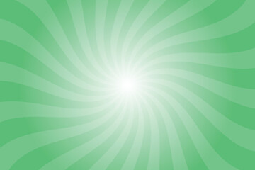 Fototapeta premium Green background with white sun ray. Pattern of starburst. Abstract dark sea green texture with light of sunburst. Radial beam of sunlight. Retro background with flash. Design of sunbeams.