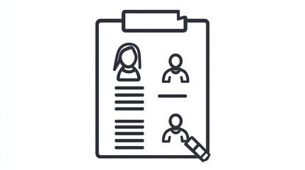 Job Description Icon in Vector: Simple Line Art Single Icon