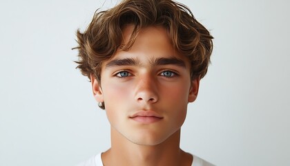 Young Man Portrait Against Light Background