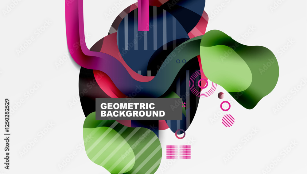 Poster abstract liquid shapes and lines background