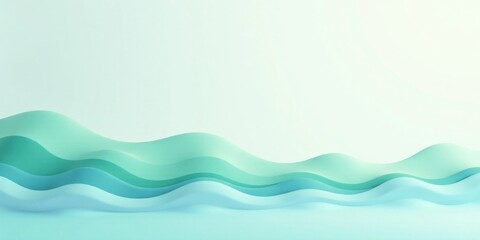Fototapeta premium Abstract Serene Aqua Waves, Gently Undulating, Creating a Peaceful and Tranquil Atmosphere