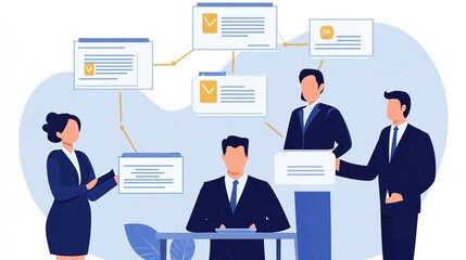 Organization Chart Hierarchy Vector Icon: Enterprise Management and Subordinate Structure