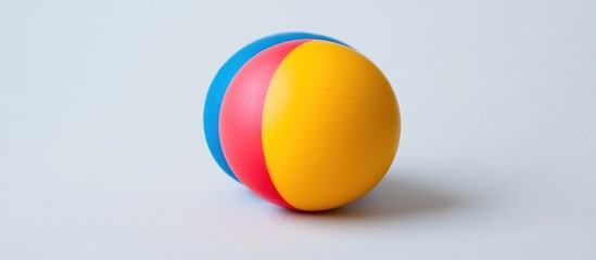 Fototapeta premium Vibrant Tri-Color Sphere on White Background: A Playful Composition