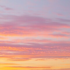 Fototapeta premium Pastel Sunset Sky with Heart Shapes