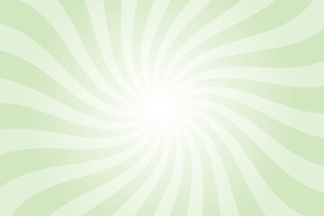 Green background with white sun ray. Pattern of starburst. Abstract tea green texture with light of sunburst. Radial beam of sunlight. Retro background with flash. Design of sunbeams.