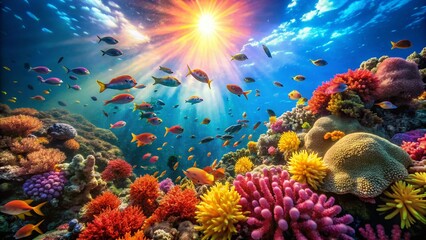 Obraz premium Stunning Similan Islands Bokeh: Tropical Paradise Underwater Scene