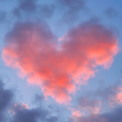 Heart-Shaped Cloud at Sunset