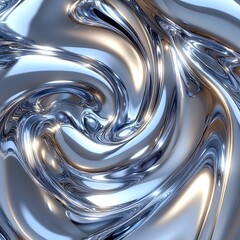 Captivating Metallic Swirls and Curves in Abstract Digital Composition