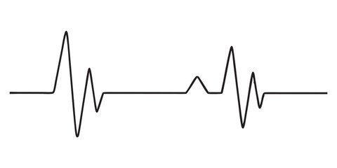 Continuous line representing a heartbeat outline vector art illustration