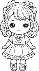 Fototapeta premium little girl with a doll