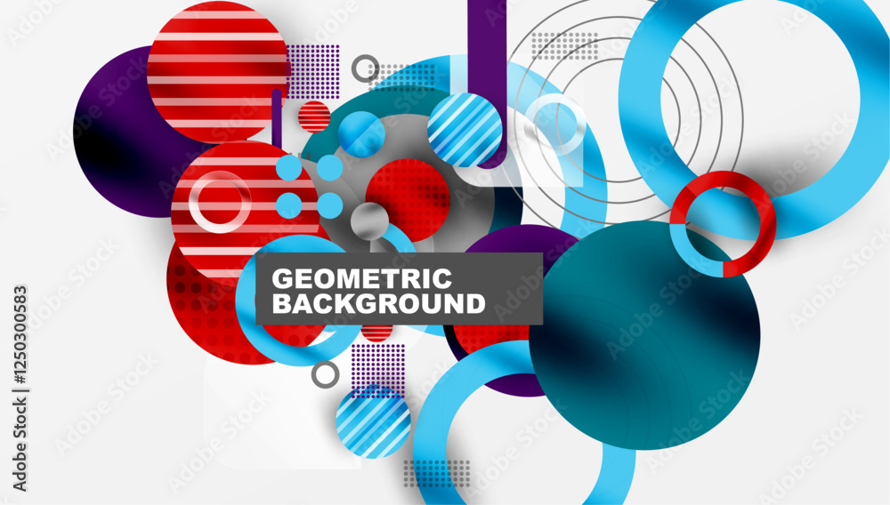 Aufkleber Abstract background - layered geometric shapes with smooth gradients and transparency