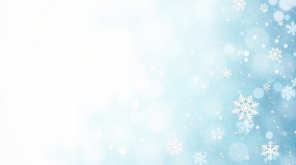 Serene Winter Wonderland Background Featuring Delicate Snowflakes on a Soft Blue and White Gradient