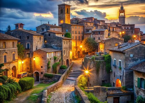 Sutri, Lazio, Italy: Ancient Roman Ruins and Charming Medieval Streets - Architectural Stock Photo