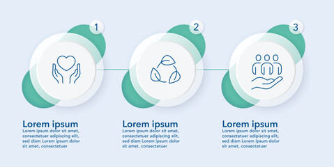 Three step infographic editable
