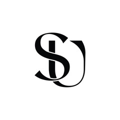 SU monogram logo design letter text name symbol monochrome logotype alphabet character simple logo