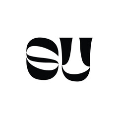 SU monogram logo design letter text name symbol monochrome logotype alphabet character simple logo