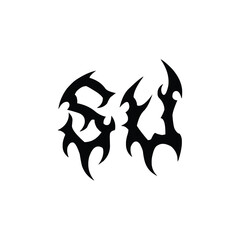 SU monogram logo design letter text name symbol monochrome logotype alphabet character simple logo