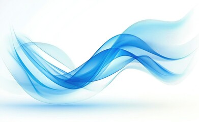 Abstract blue wavy lines on white background