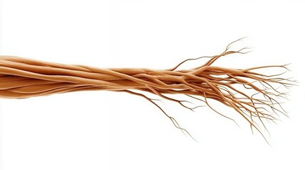 Light Brown Intertwined Branches on White Background