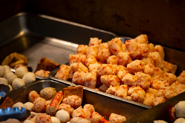 The various ingredients are neatly arranged on the plate