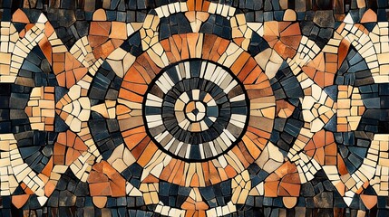 Vibrant Mosaic Tile Pattern with Concentric Circular Design