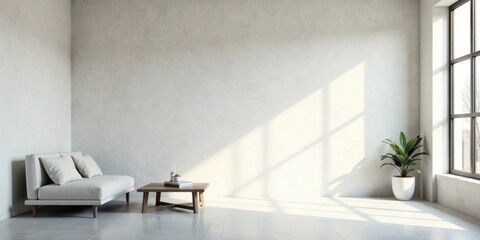 Modern Minimalist Living Room Interior Design with Natural Light and Simple Furniture