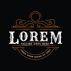 Old Vintage Border Frame Vintage Badge Emblem Stamp Label Logo Design