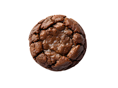 Chocolate cookie isolated on white.