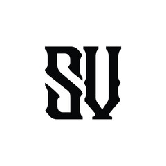SV monogram logo design letter text name symbol monochrome logotype alphabet character simple logo