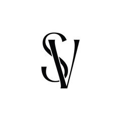 SV monogram logo design letter text name symbol monochrome logotype alphabet character simple logo