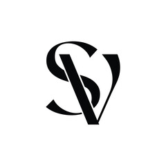 SV monogram logo design letter text name symbol monochrome logotype alphabet character simple logo