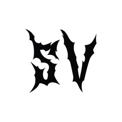 SV monogram logo design letter text name symbol monochrome logotype alphabet character simple logo