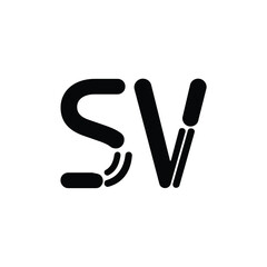 SV monogram logo design letter text name symbol monochrome logotype alphabet character simple logo