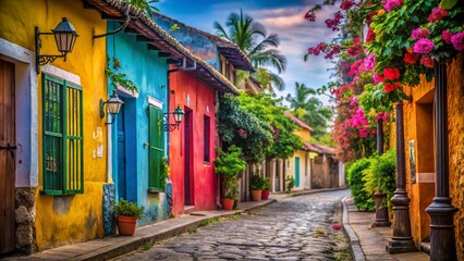 Fototapeta premium Vibrant Street Scene, Cabarete, Dominican Republic: Macro Photography