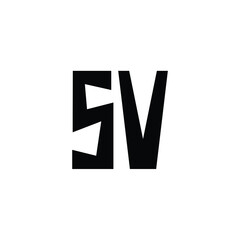 SV monogram logo design letter text name symbol monochrome logotype alphabet character simple logo
