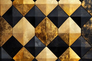 Golden Geometric Mosaic Pattern Abstract Luxury Background Design