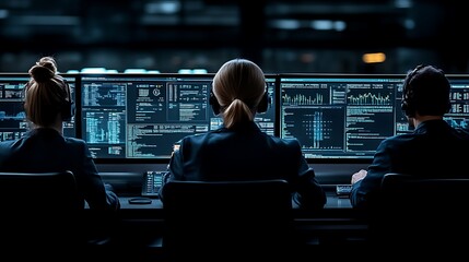 Control Room Operators Monitoring Data