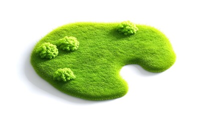 Fototapeta premium Lush green island, aerial view, isolated, nature, landscape design
