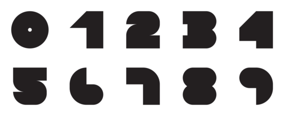 numbers in shape of icons in bold and stylish font