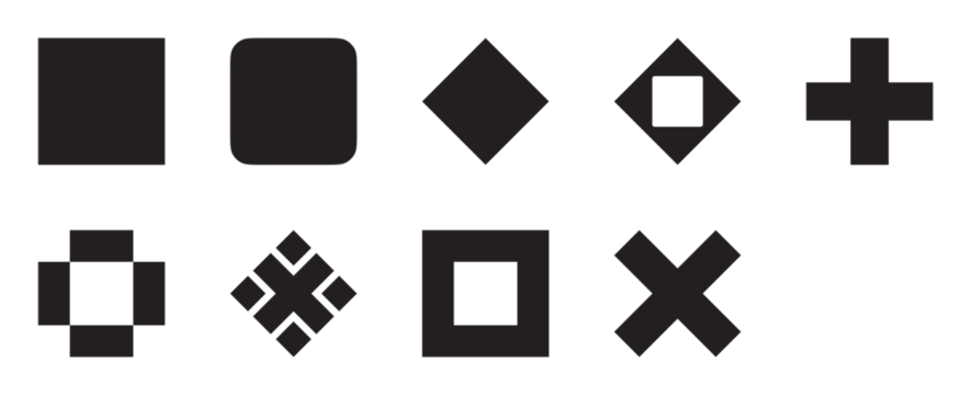 Random shapes created using square and recatangles