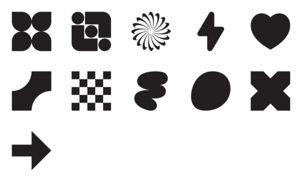 set of random shapes icons