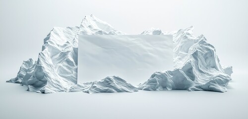 3D-rendered image of a blank creased paper sheet, perfect for inserting designs with natural textures.