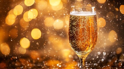 Effervescent Elegance: Captivating High-Speed Photography of Bubbles Rising in a Glass of Champagne