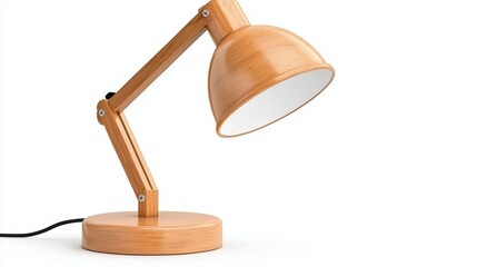 Wooden Desk Lamp with Adjustable Arm and Minimalist Design for Modern Interior Spaces